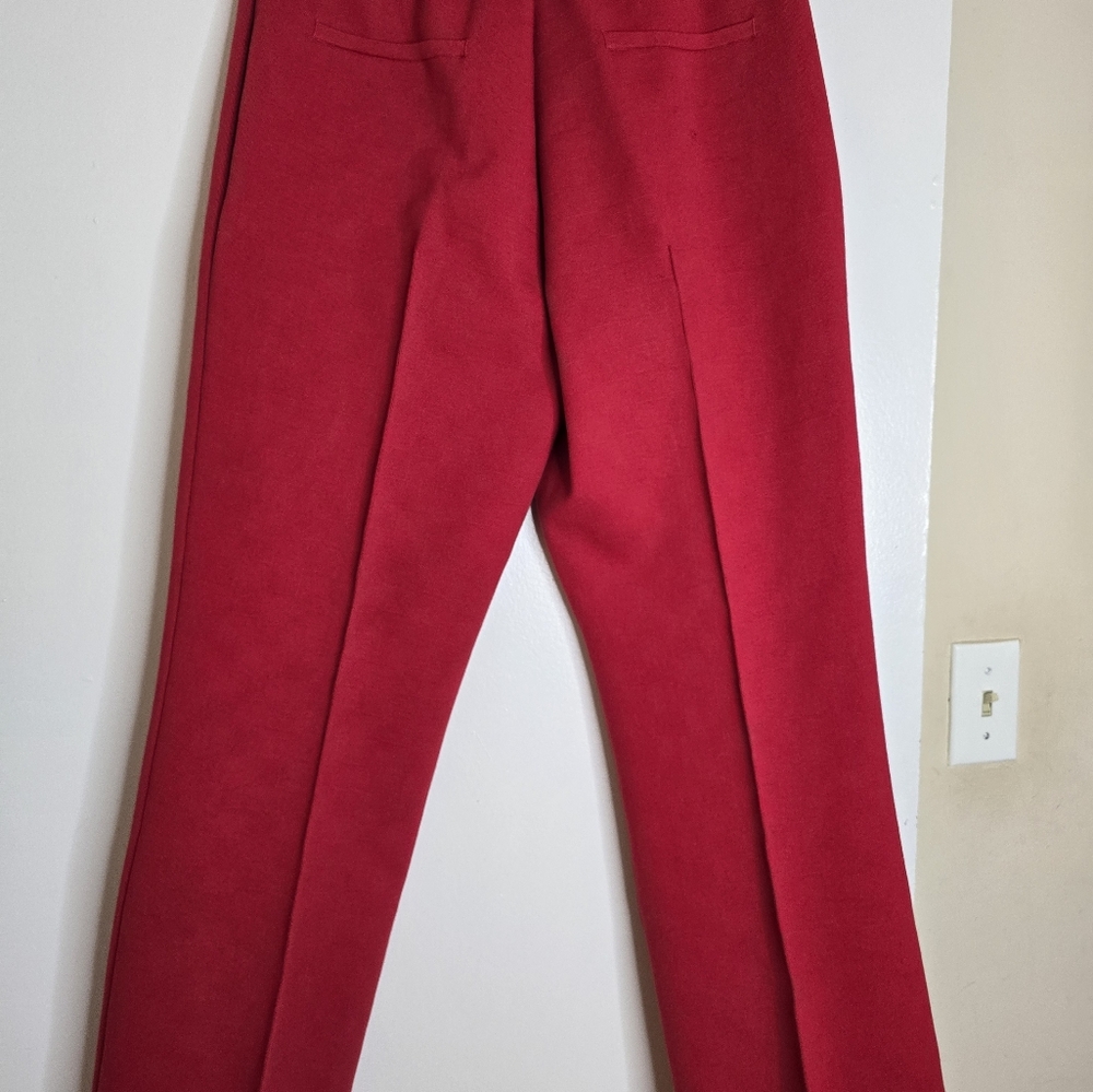 Women’s Red Cropped Stretch Pants - Picture 11 of 16